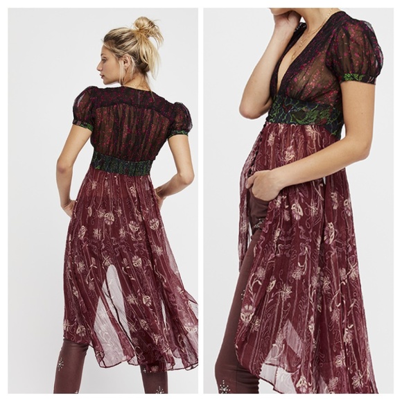 Free People Black Daisy Fields Maxi Top - Picture 3 of 8